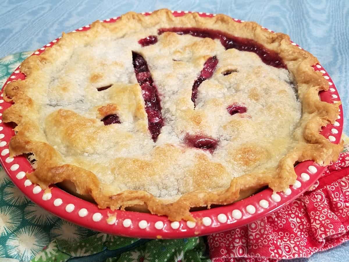 Baked Cherry Pie - Golden Brown Crust