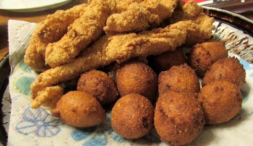 Hush Puppies served with Fried Catfish