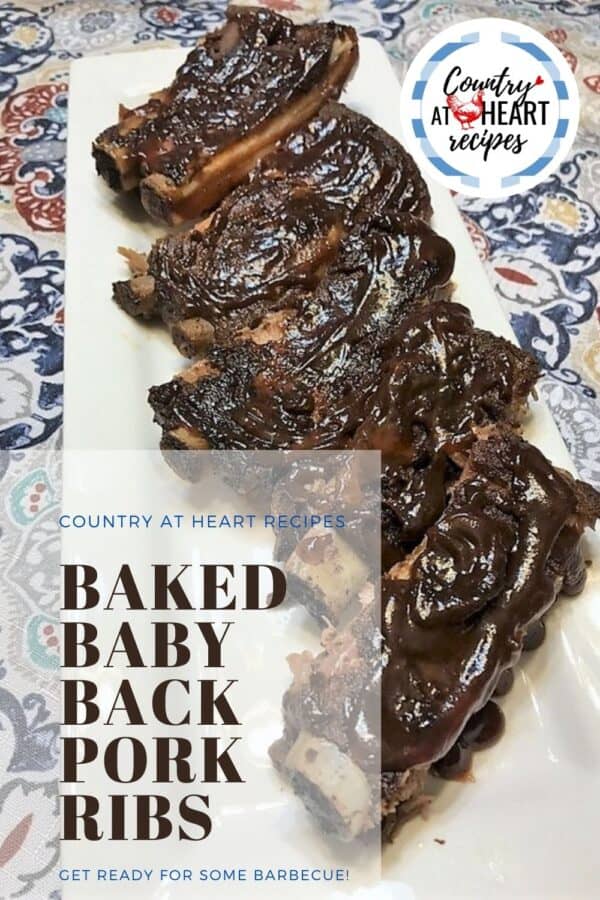 Pinterest Pin - Baked Baby Back Pork Ribs