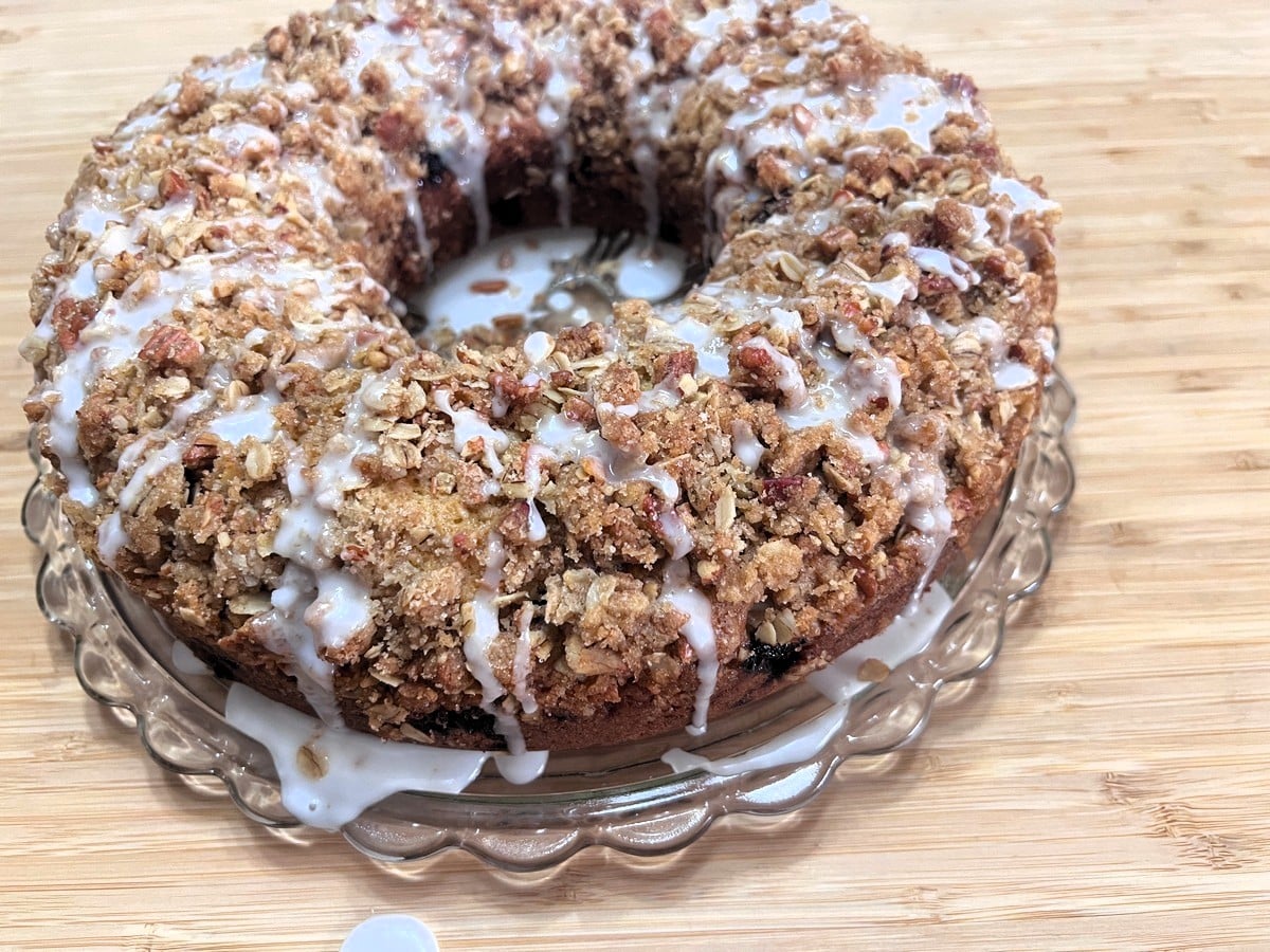 Drizzle Glaze over Slightly Warm Cake