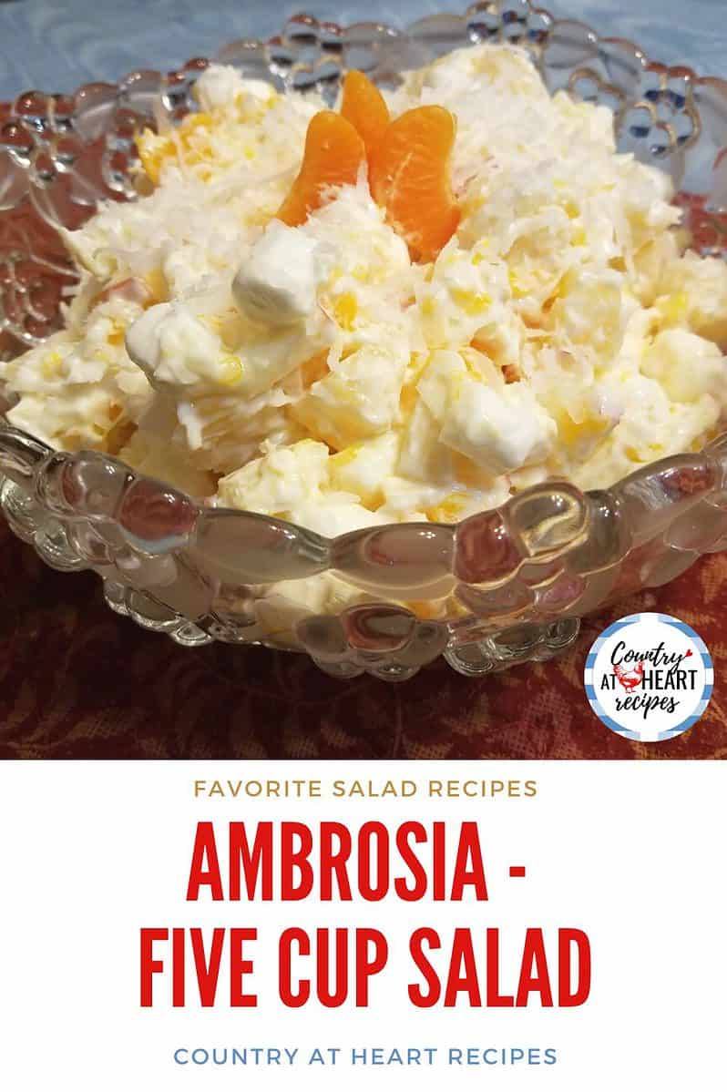 Pinterest Pin - Ambrosia - Five Cup Salad