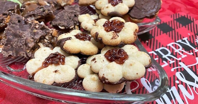 Chocolate-Coated Raspberry Spritz Cookies