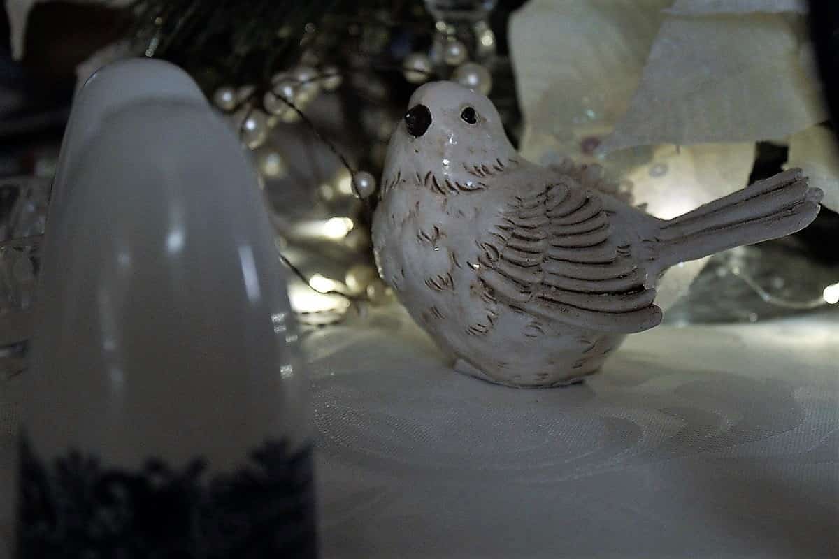 White Doves or Birds Make Lovely Accents on a Table