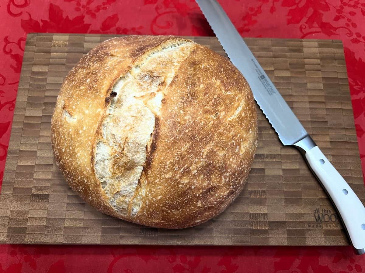 Tangy Sourdough Bread - Golden Caramelized Crust - Professional Bakery Style