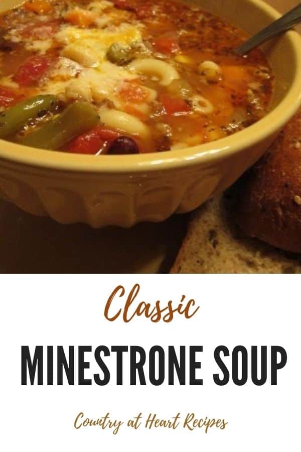 Pinterest Pin - Classic Minestrone Soup