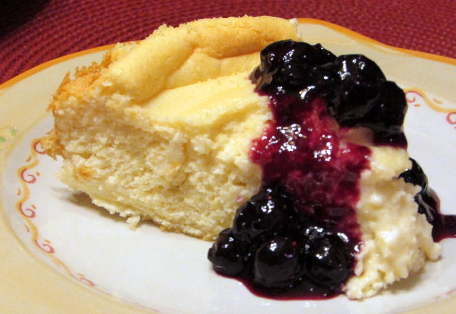 Italian Ricotta Cheesecake with Blueberries