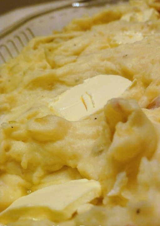 Refrigerator Mashed Potatoes with Dots of Butter