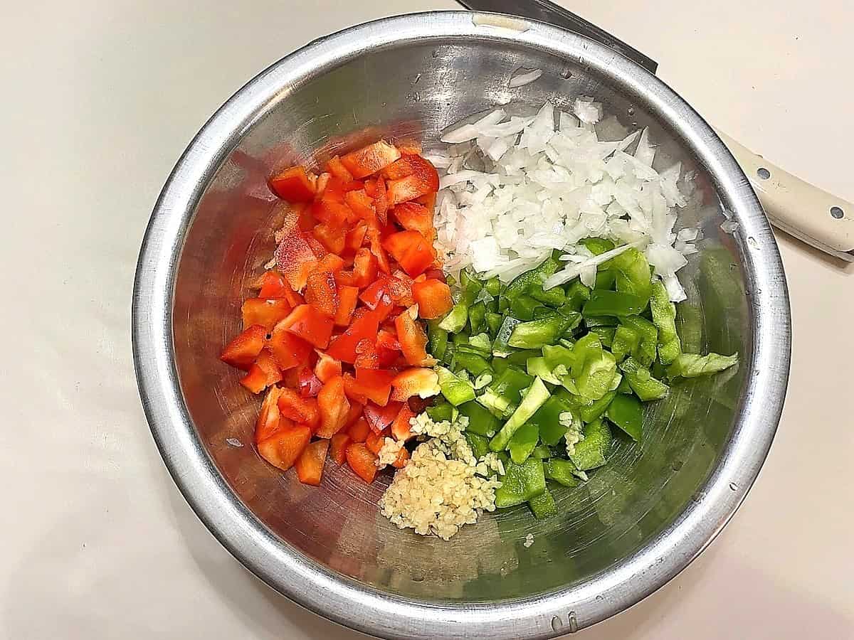 Chopped Vegetables for the Soup