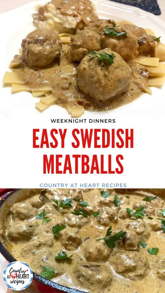 Pinterest Pin - Easy Swedish Meatballs
