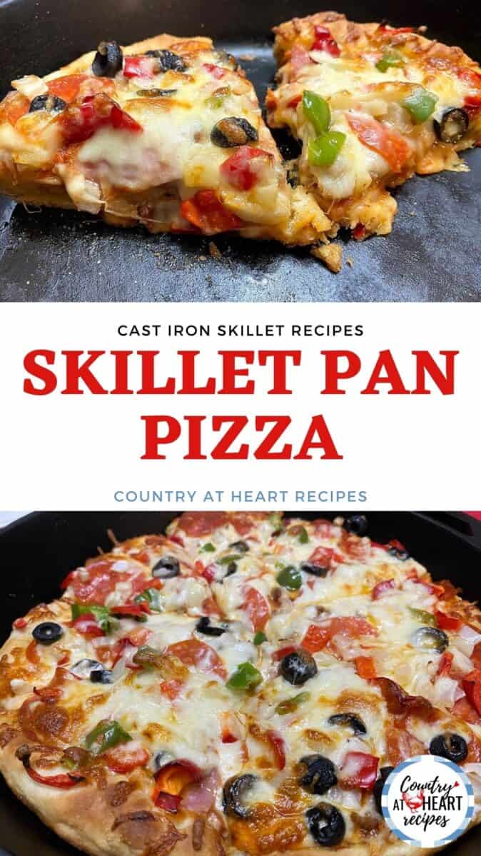 Pinterest Pin - Skillet Pan Pizza