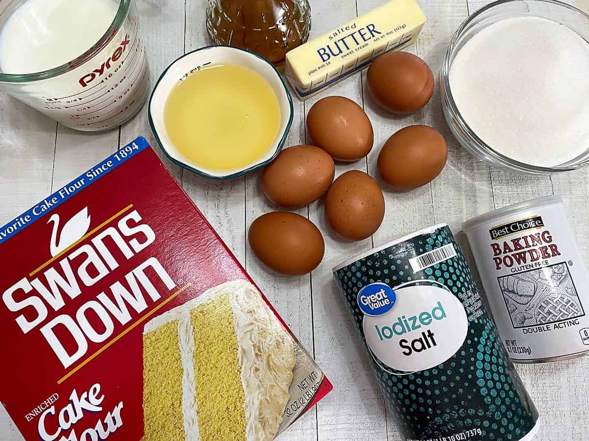 Ingredients for this Moist Butter Cake Recipe