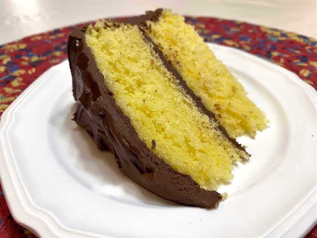 Moist Butter Cake with Chocolate Frosting