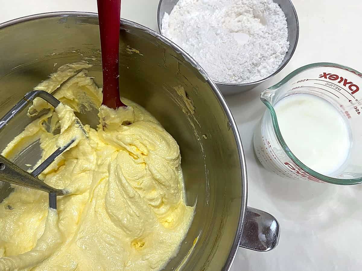 Add Dry Ingredients to the Creamed Butter Mixture