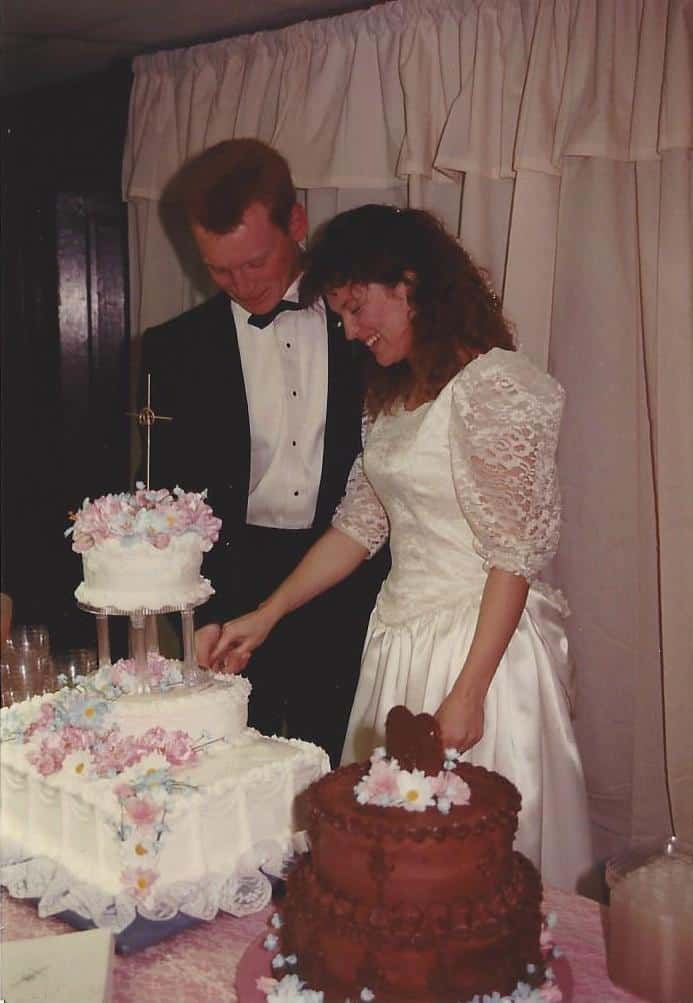 Our wedding and groom cake - 1990