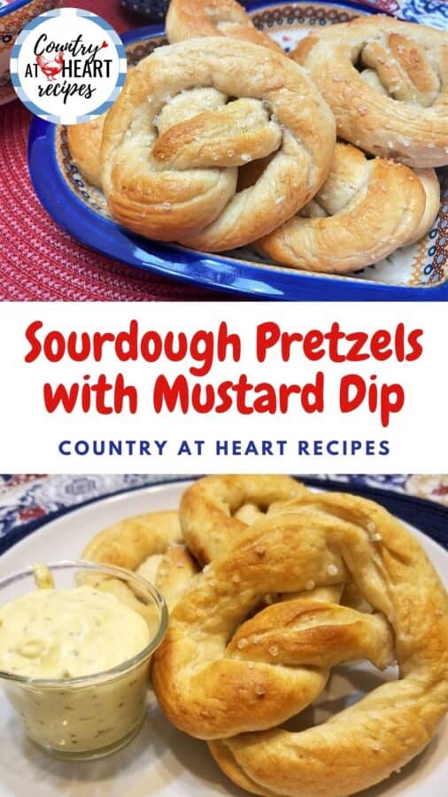 Pinterest Pin - Sourdough Pretzels with Mustard Dip