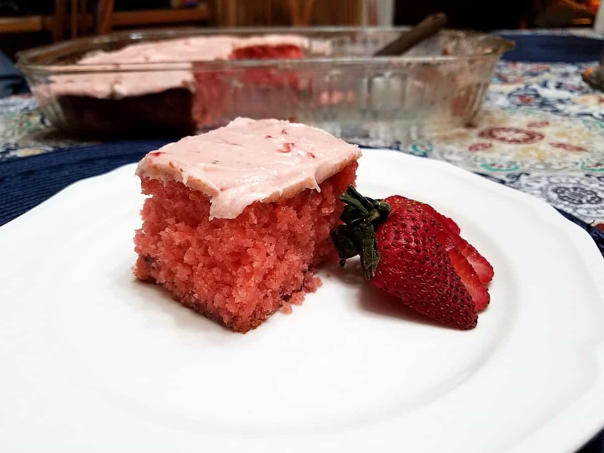 Strawberry Cake - Doctored Cake Mix Recipe