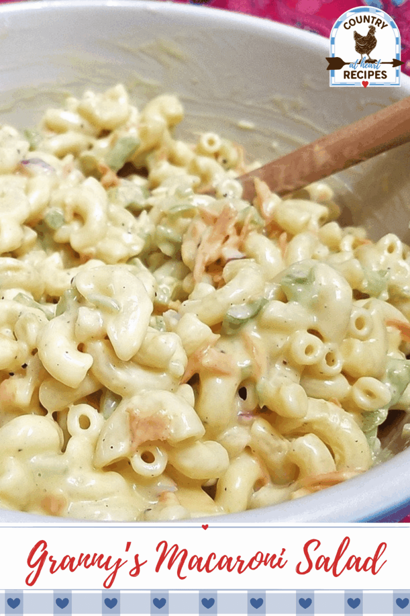 Pinterest Pin - Granny's Macaroni Salad