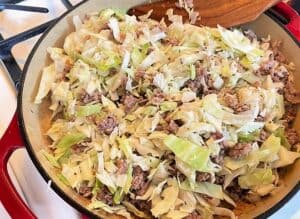 Browned Sausage with Cabbage and Onions