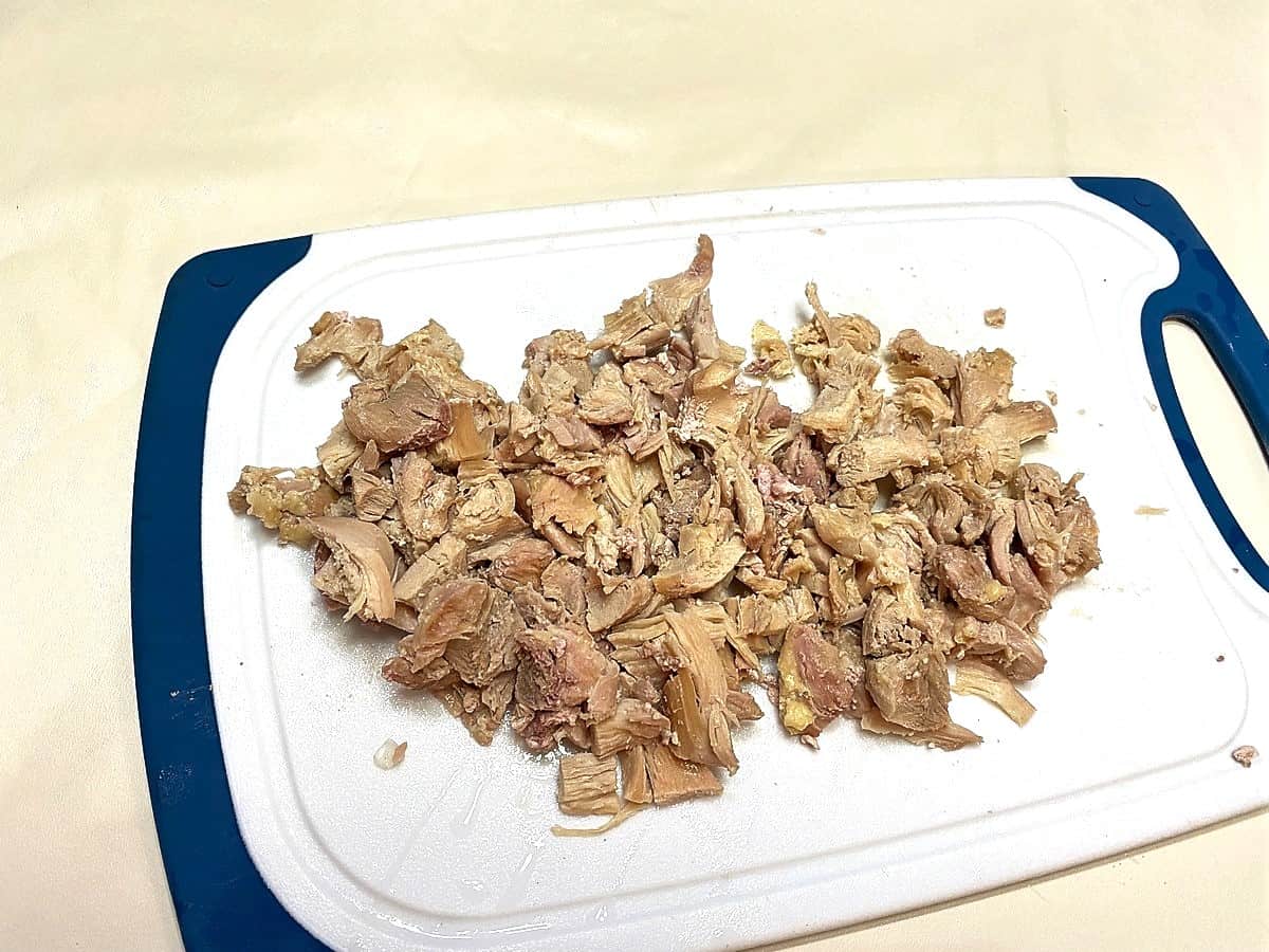 Slice the Cooked Chicken into Small Pieces