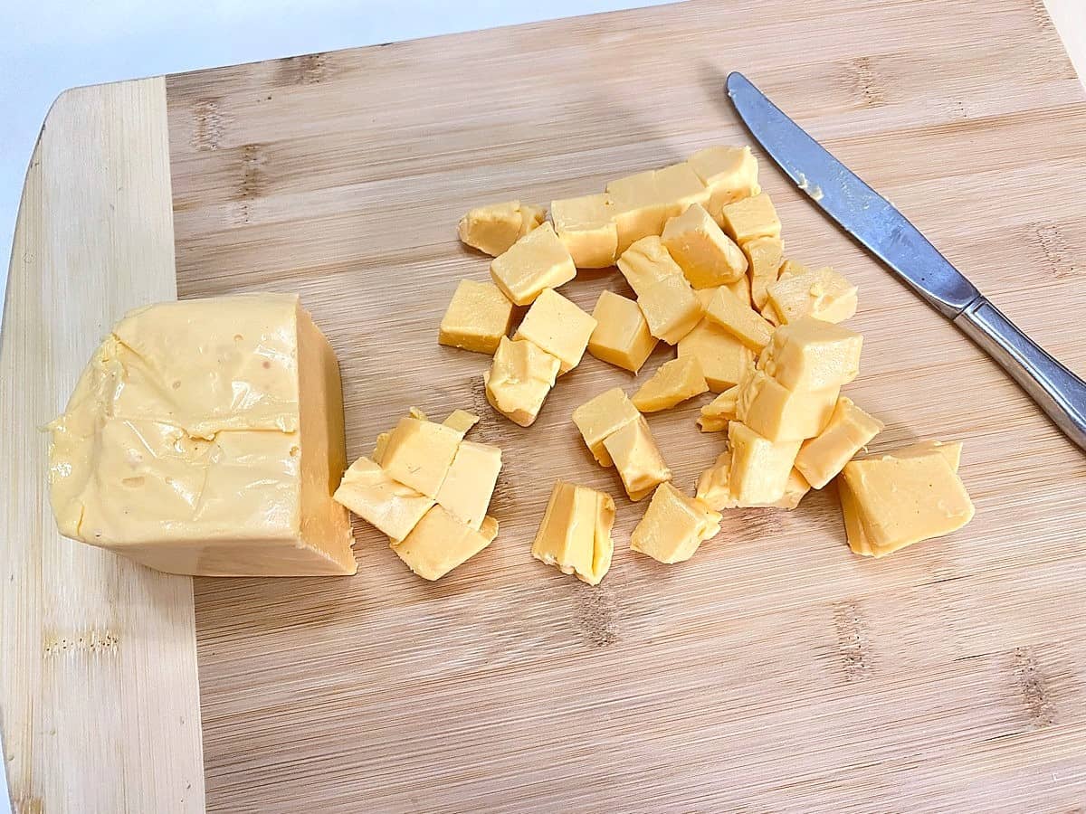 Dice the Processed Cheese into Small Cubes for Easy Melting