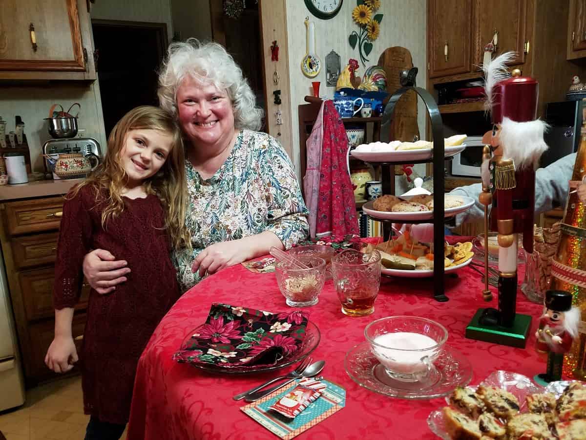 Pictured Here my granddaughter and me at a Tea Party