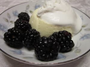 Recipe for Baked Custard with Blackberries