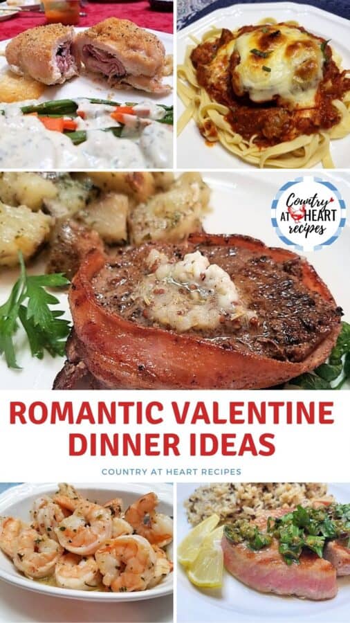 Pinterest Pin - Romantic Valentine Dinner Ideas