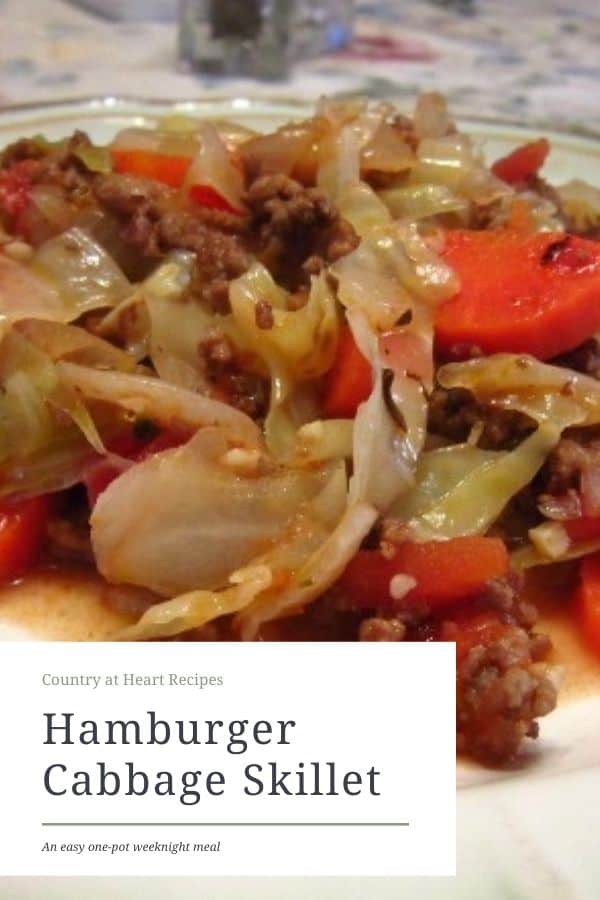 Pinterest Pin - Hamburger Cabbage Skillet