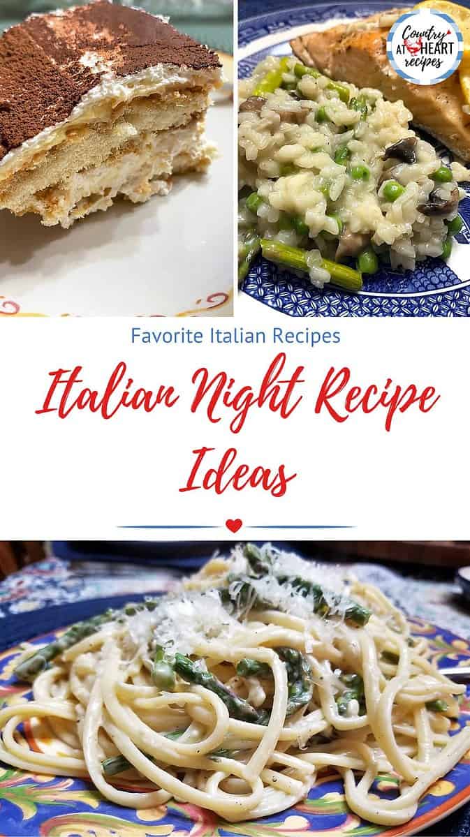 Pinterest Pin - Italian Night Recipe Ideas