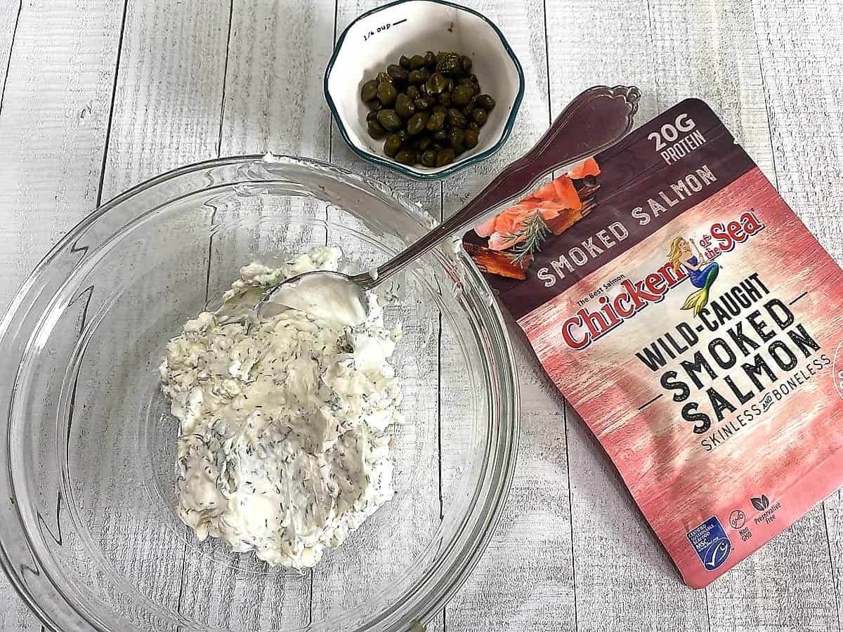 Add Salmon and Capers to the Cream Cheese Mixture