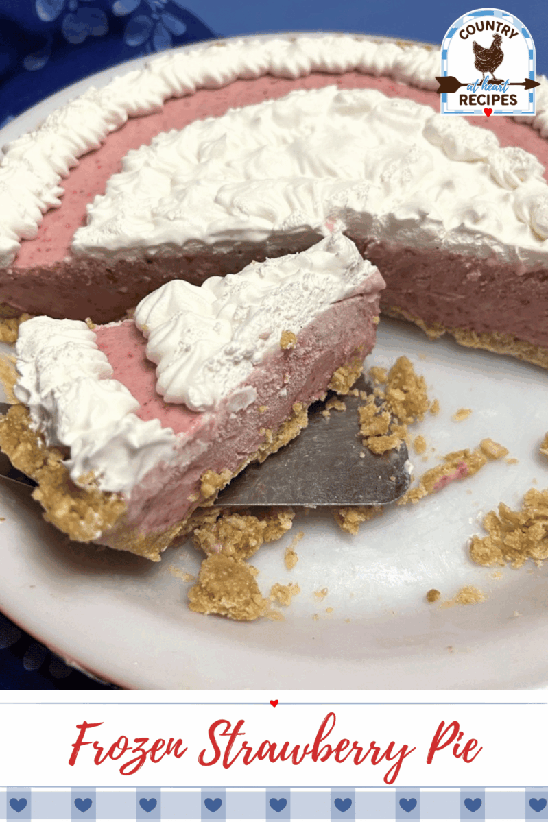 Pinterest Pin - Frozen Strawberry Pie