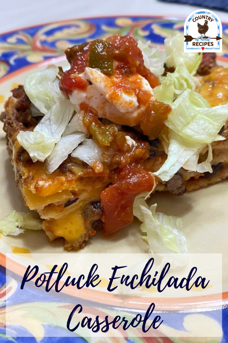 Pinterest Pin - Potluck Enchilada Casserole