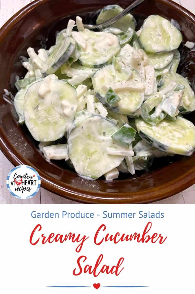 Pinterest Pin - Creamy Cucumber Salad