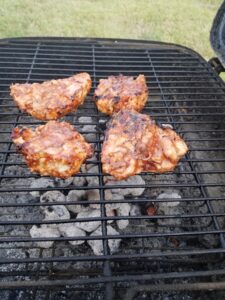Grilling the Chicken Thighs