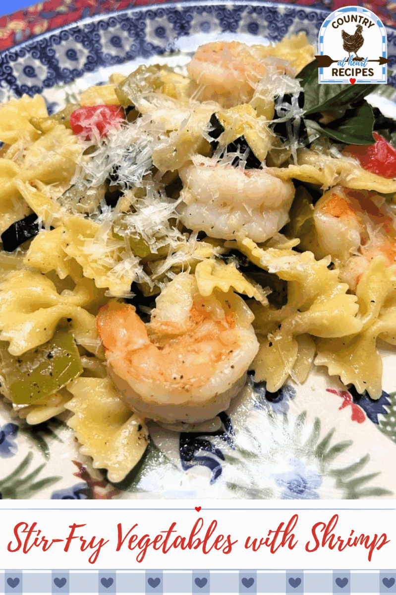 Pinterest Pin - Stir-Fry Vegetables with Shrimp