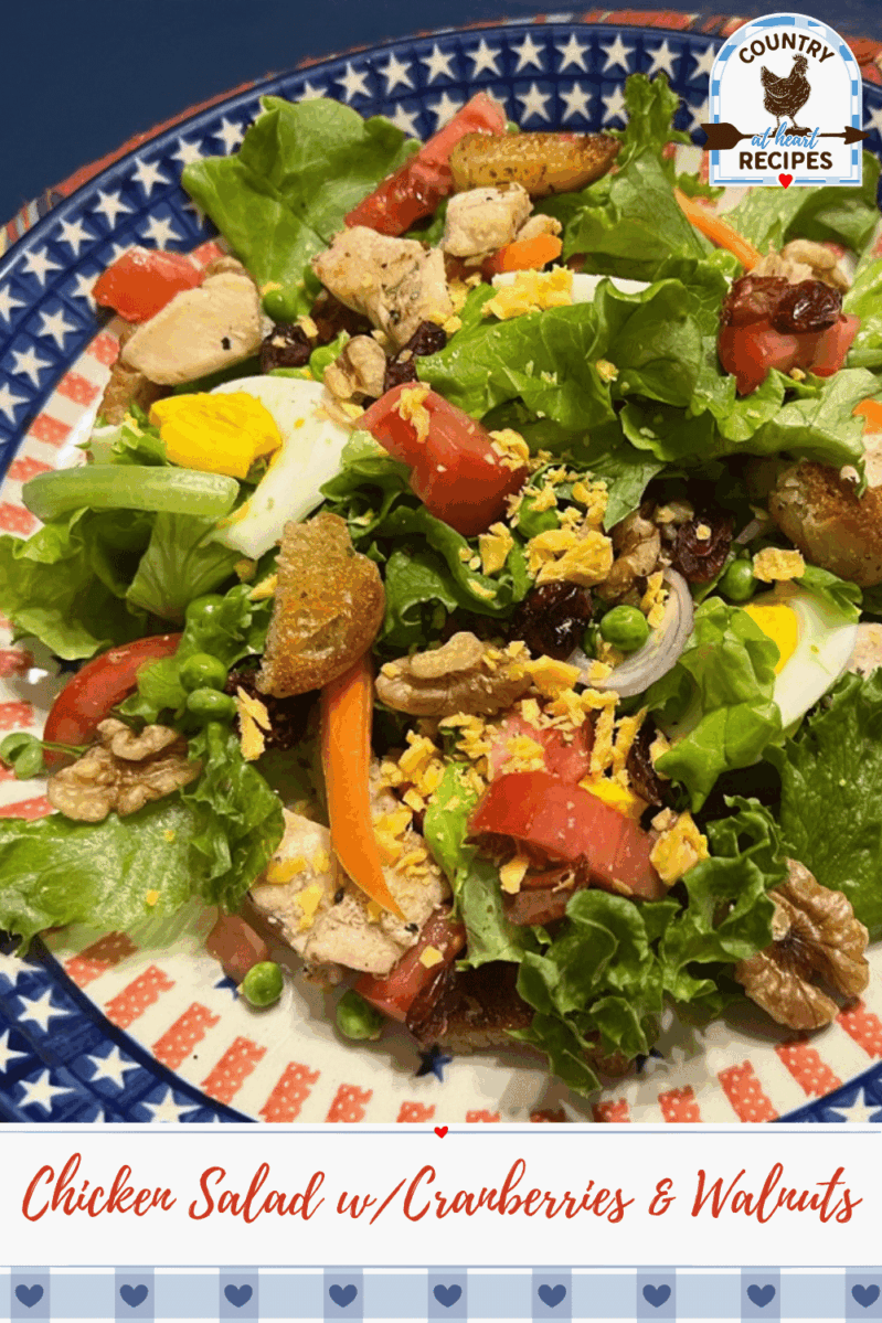 Pinterest Pin - Chicken Salad with Cranberries and Walnuts