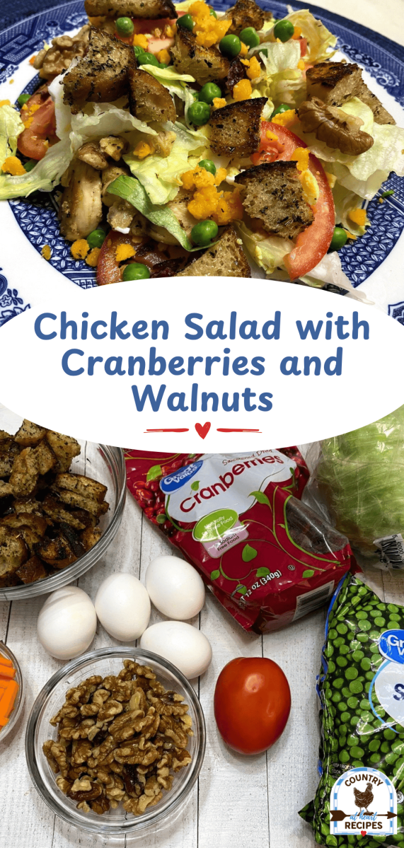 Pinterest Long Pin - Chicken Salad with Cranberries and Walnuts