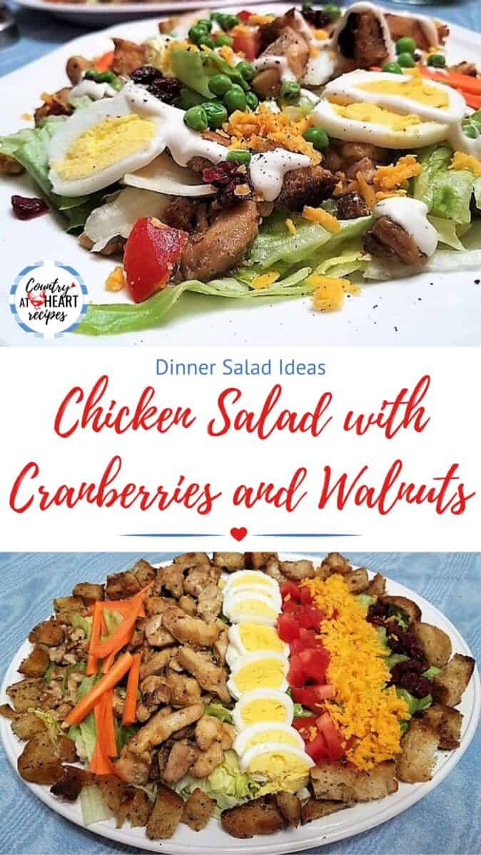 Pinterest Pin - Chicken Salad with Cranberries and Walnuts