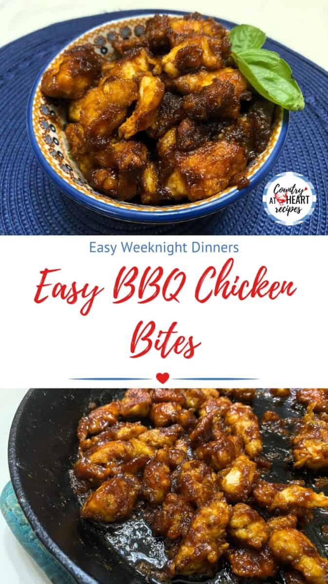 Pinterest Pin - Easy BBQ Chicken Bites