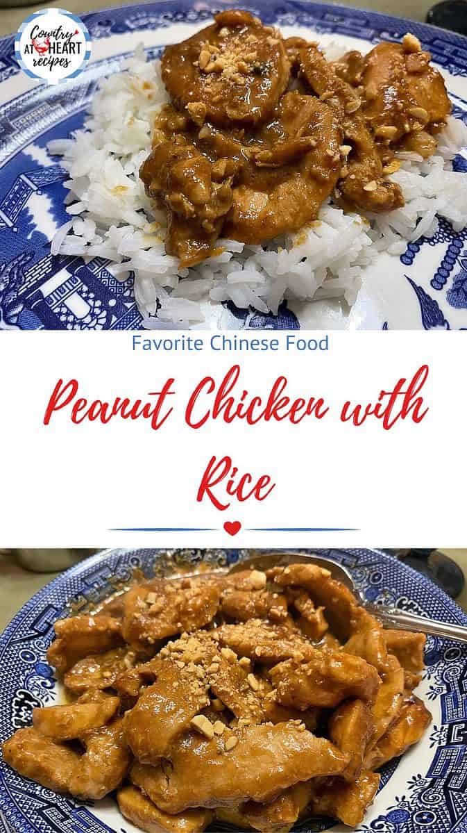 Pinterest Pin - Peanut Chicken with Rice