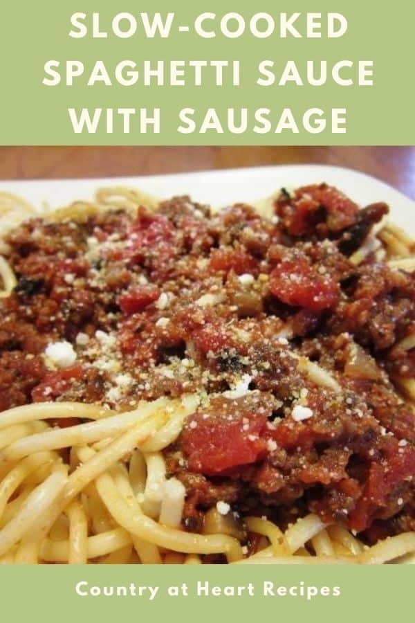 Pinterest Pin - Slow-Cooked Spaghetti Sauce