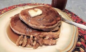 Apple Cider Pancakes with English Walnuts