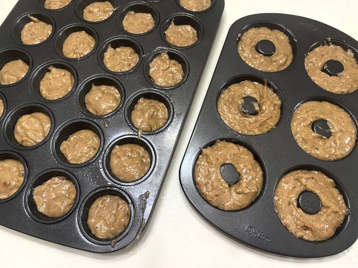 Fill Donut Pans to Almost Full