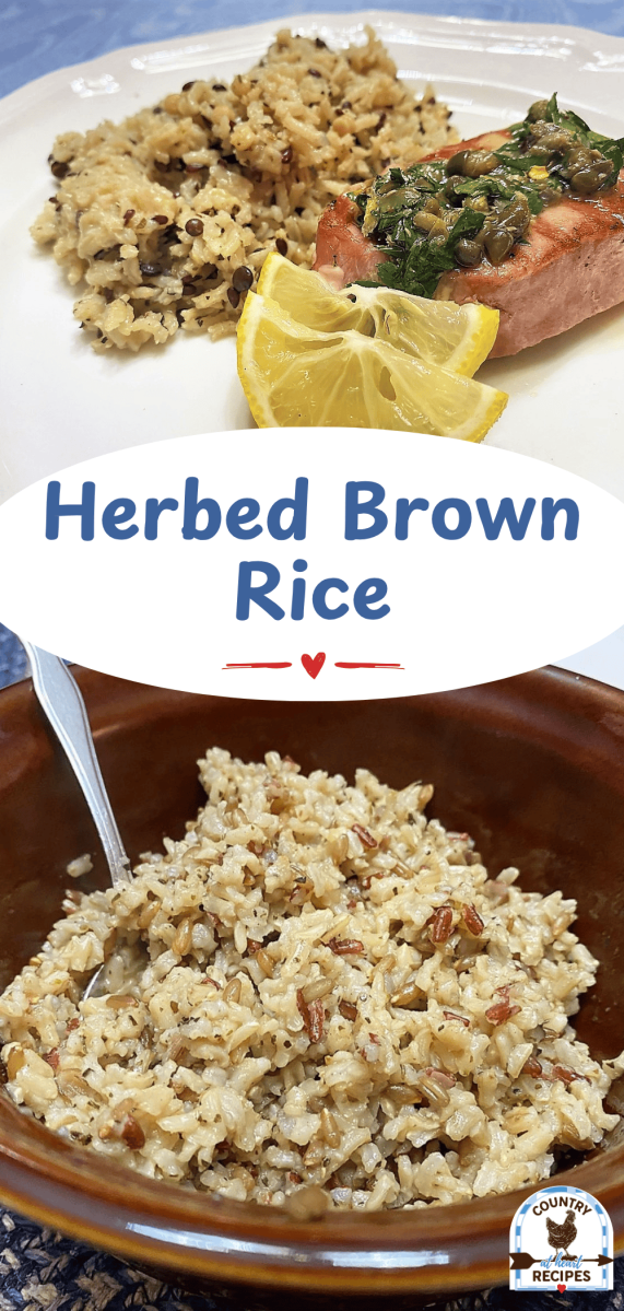 Pinterest Long Pin - Herbed Brown Rice