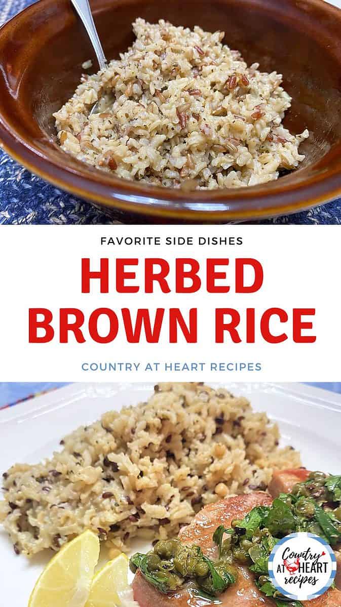 Pinterest Pin - Herbed Brown Rice