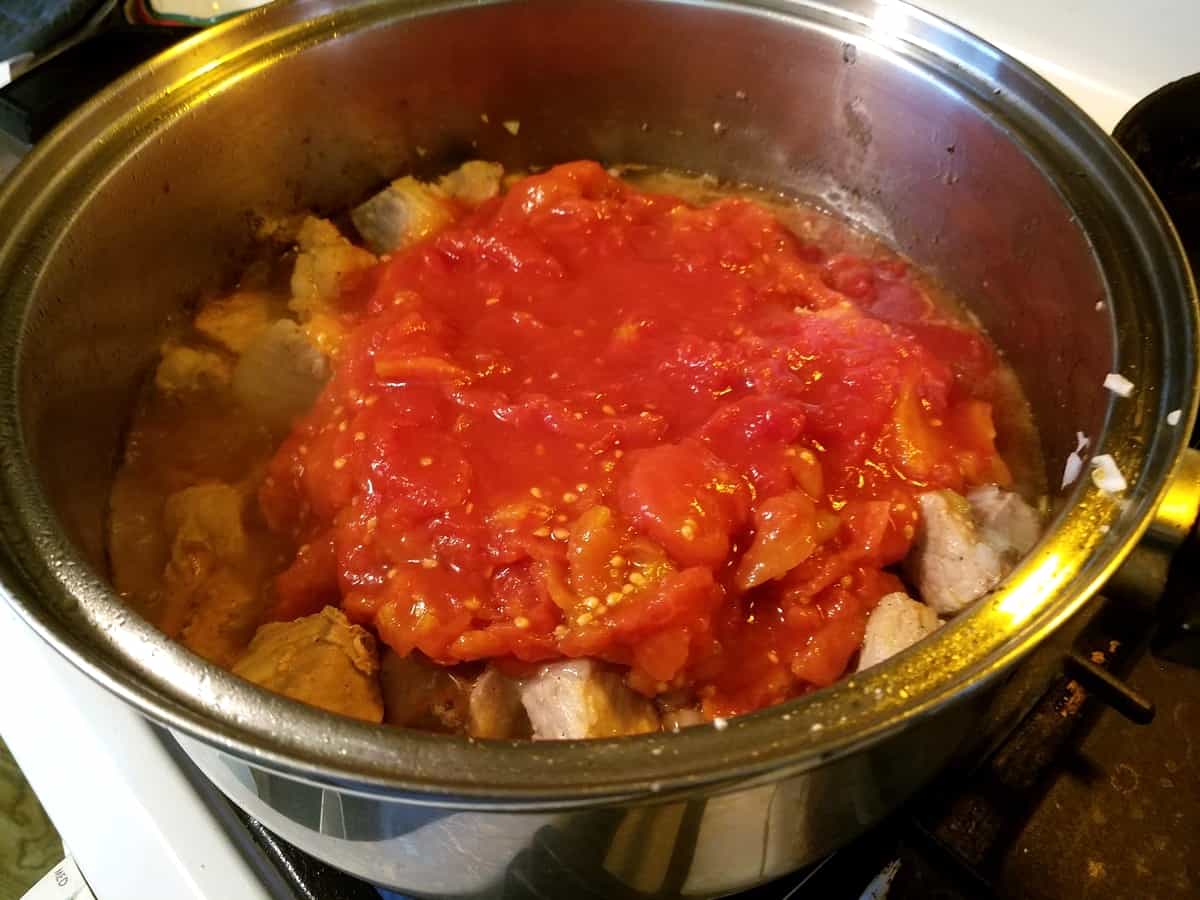 Cooking Pork Loin in Crushed Tomatoes