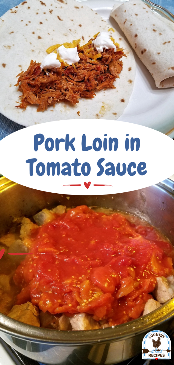 Pinterest Long Pin - Pork Loin in Tomato Sauce