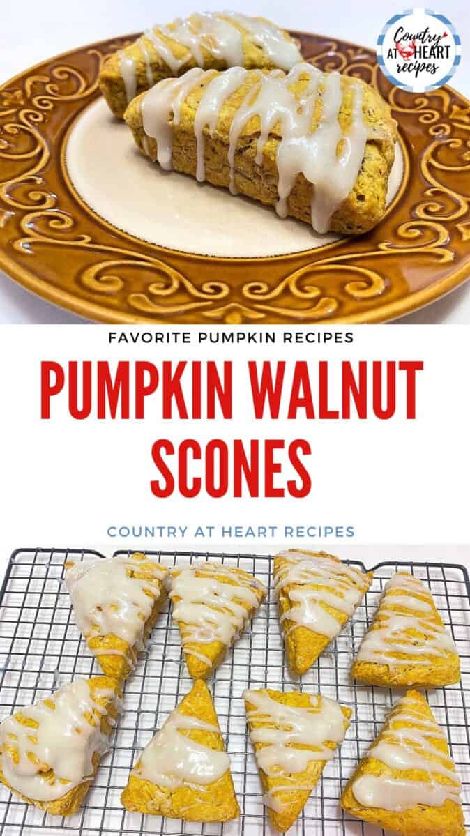 Pinterest Pin - Pumpkin Walnut Scones