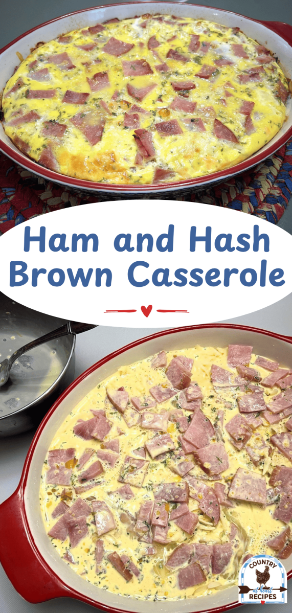 Pinterest Long Pin - Ham and Hash Brown Casserole