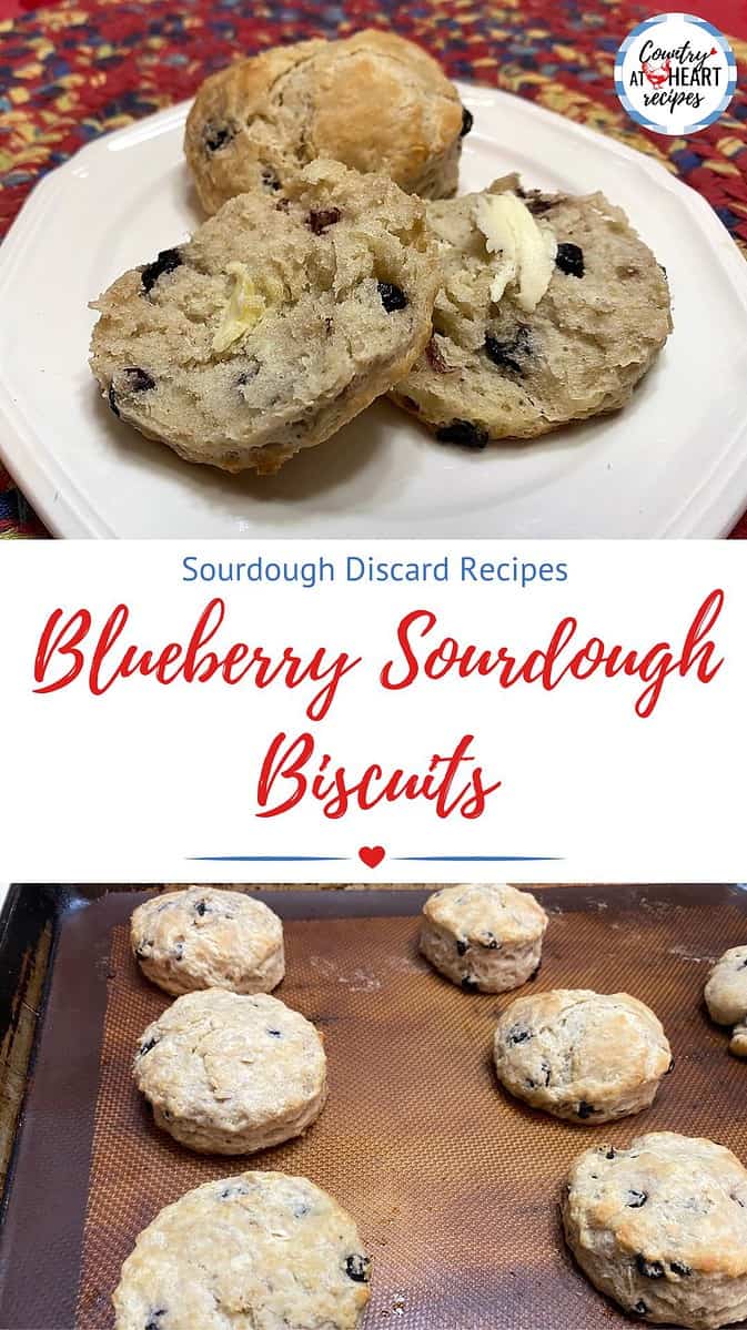 Pinterest Pin - Sourdough Blueberry Biscuits